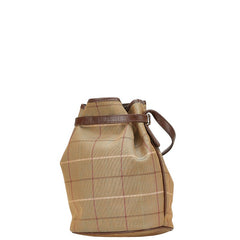 バーバリー チェック 斜め掛け ショルダーバッグ カーキ ブラウン キャンバス レザー レディース BURBERRY 【中古】