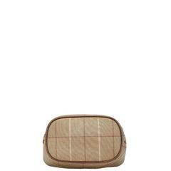 バーバリー チェック 斜め掛け ショルダーバッグ カーキ ブラウン キャンバス レザー レディース BURBERRY 【中古】
