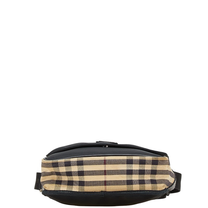 バーバリー ノバチェック ショルダーバッグ ブラック ベージュ ナイロン レザー レディース BURBERRY 【中古】