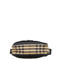 バーバリー ノバチェック ショルダーバッグ ブラック ベージュ ナイロン レザー レディース BURBERRY 【中古】