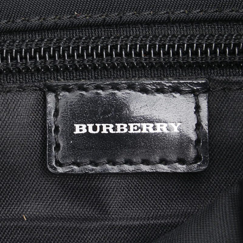 バーバリー ノバチェック ショルダーバッグ ブラック ベージュ ナイロン レザー レディース BURBERRY 【中古】