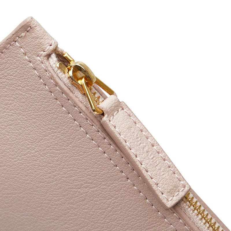 サンローラン ポーチ 小物入れ ライトピンク レザー レディース SAINT LAURENT 【中古】