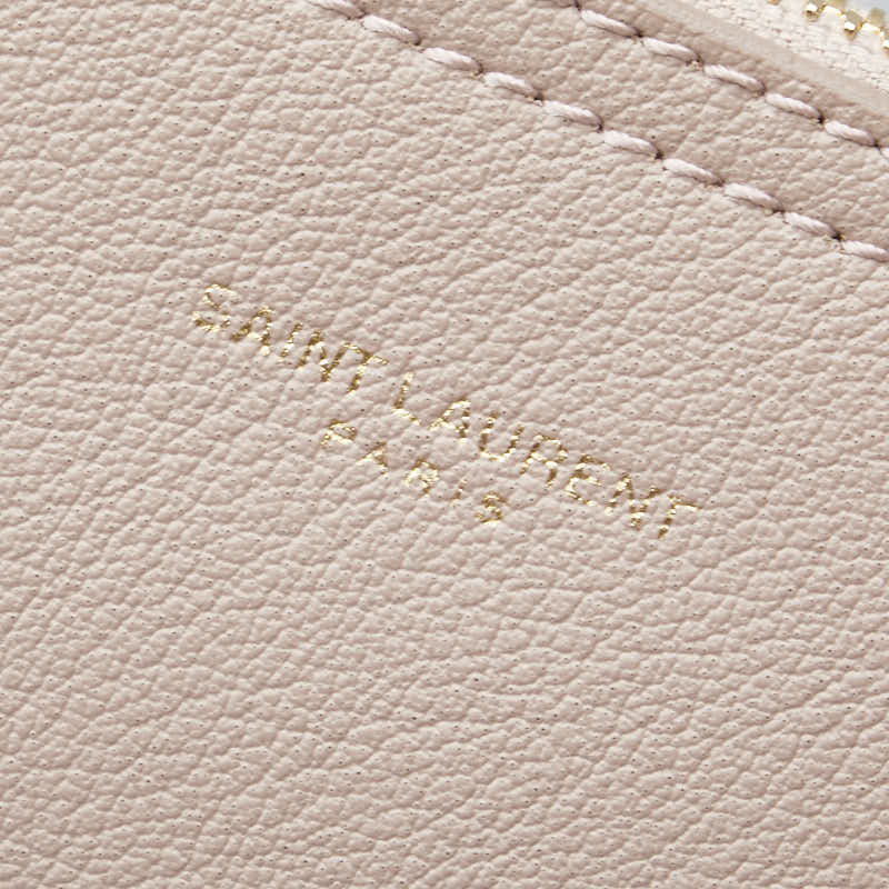 サンローラン ポーチ 小物入れ ライトピンク レザー レディース SAINT LAURENT 【中古】