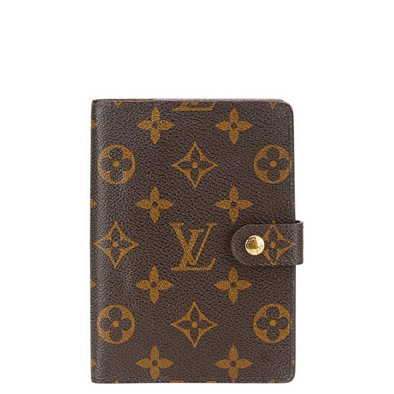 ルイ ヴィトン モノグラム アジェンダPM 手帳カバー R20005 ブラウン PVC レザー レディース LOUIS VUITTON 【中古】