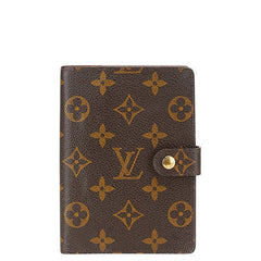 ルイ ヴィトン モノグラム アジェンダPM 手帳カバー R20005 ブラウン PVC レザー レディース LOUIS VUITTON 【中古】
