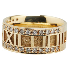 K18YG イエローゴールド ダイヤ0.47ct ローマ数字 刻印 リング 指輪 レディース 11号 【中古】