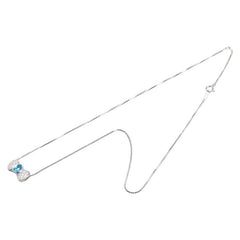 K18WG ホワイトゴールド ダイヤ0.16ct リボン モチーフ ネックレス レディース 【中古】