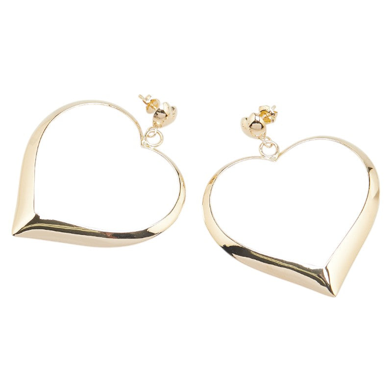 K18YG イエローゴールド ハート モチーフ ピアス レディース 【中古】