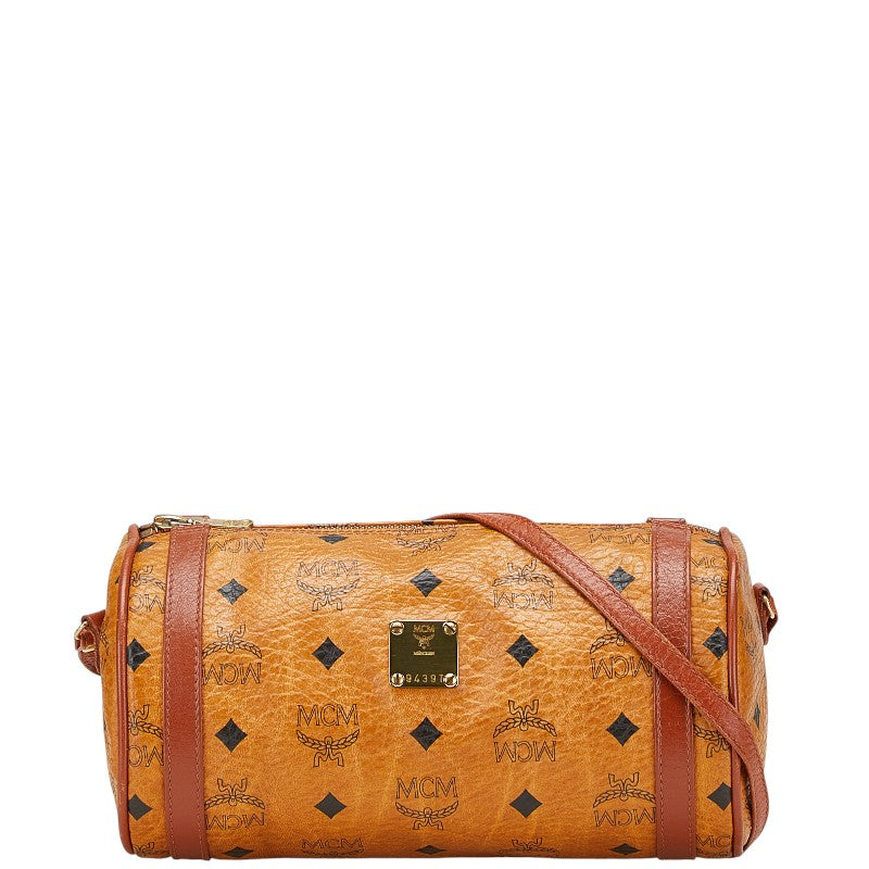 エム シー エム ヴィセトス ロゴグラム ショルダーバッグ ブラウン PVC レザー レディース MCM 【中古】