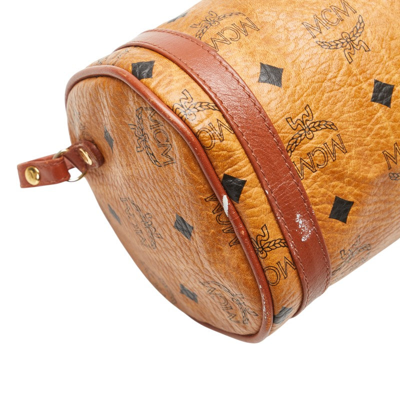 エム シー エム ヴィセトス ロゴグラム ショルダーバッグ ブラウン PVC レザー レディース MCM 【中古】