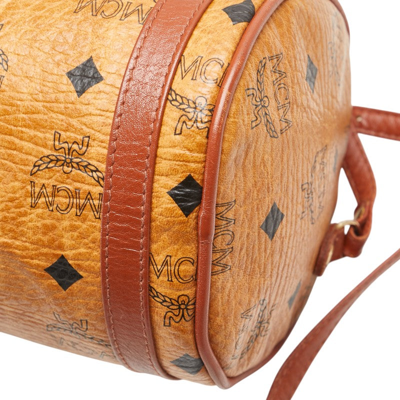 エム シー エム ヴィセトス ロゴグラム ショルダーバッグ ブラウン PVC レザー レディース MCM 【中古】