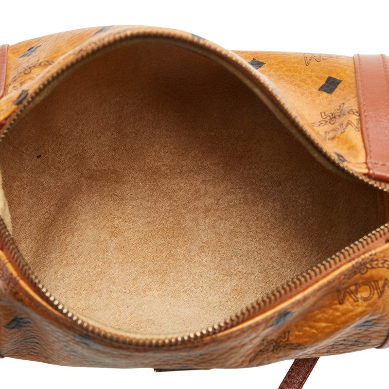 エム シー エム ヴィセトス ロゴグラム ショルダーバッグ ブラウン PVC レザー レディース MCM 【中古】