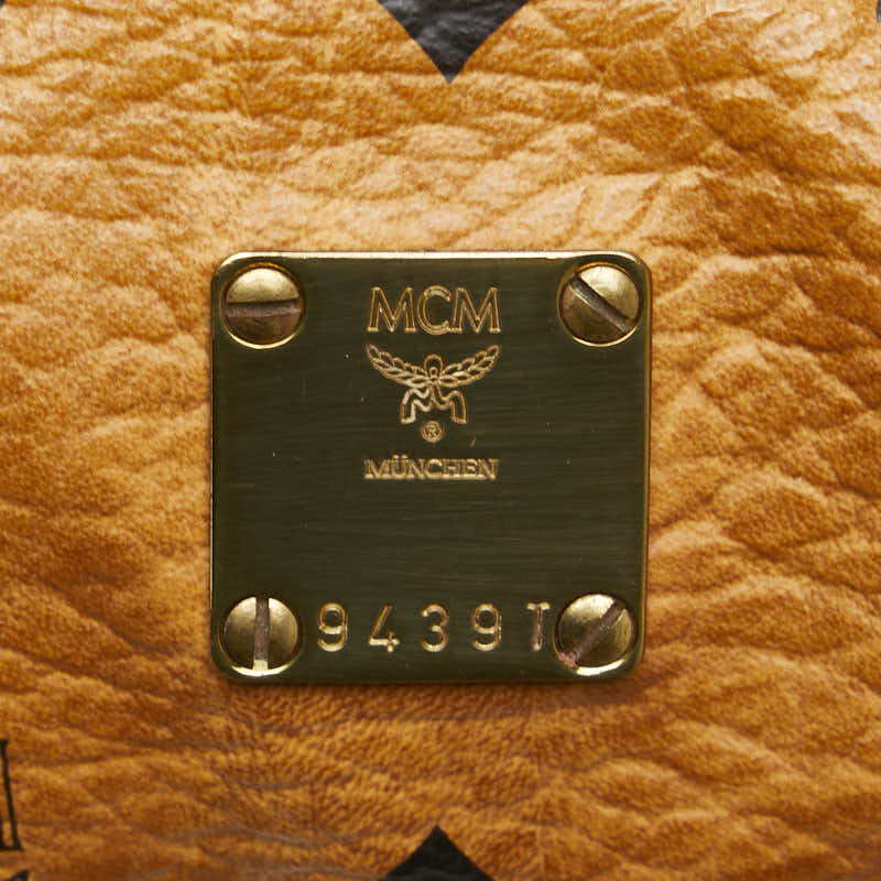 エム シー エム ヴィセトス ロゴグラム ショルダーバッグ ブラウン PVC レザー レディース MCM 【中古】