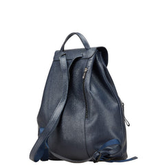 ロンシャン ロゴ リュック バックパック ネイビー レザー レディース Longchamp 【中古】