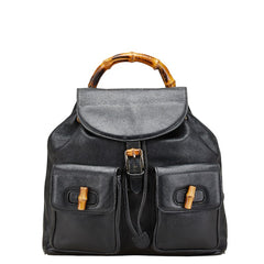 グッチ バンブー リュック バックパック 003 2058 0016 ブラック レザー レディース GUCCI 【中古】