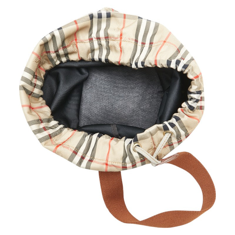 バーバリー ノバチェック シャドーホース ワンショルダーバッグ ベージュ マルチカラー キャンバス レザー レディース BURBERRY 【中古】