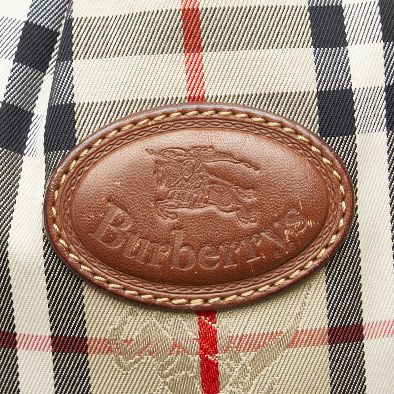 バーバリー ノバチェック シャドーホース ワンショルダーバッグ ベージュ マルチカラー キャンバス レザー レディース BURBERRY 【中古】