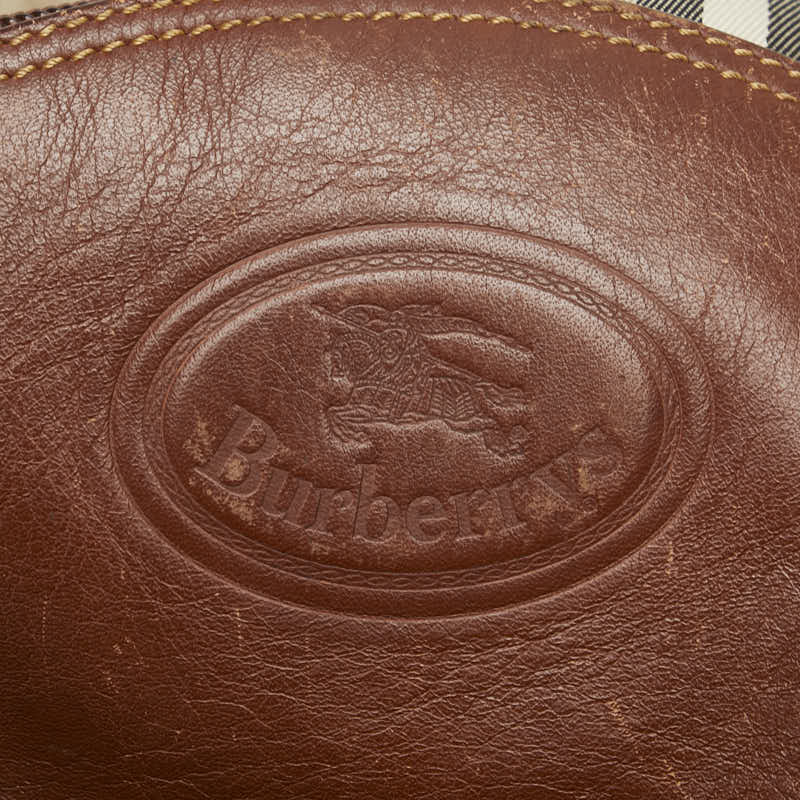 バーバリー ノバチェック シャドーホース ワンショルダーバッグ ベージュ マルチカラー キャンバス レザー レディース BURBERRY 【中古】