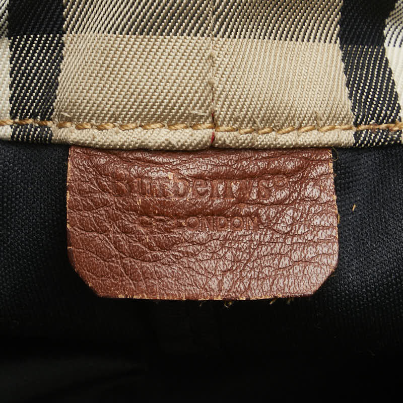 バーバリー ノバチェック シャドーホース ワンショルダーバッグ ベージュ マルチカラー キャンバス レザー レディース BURBERRY 【中古】