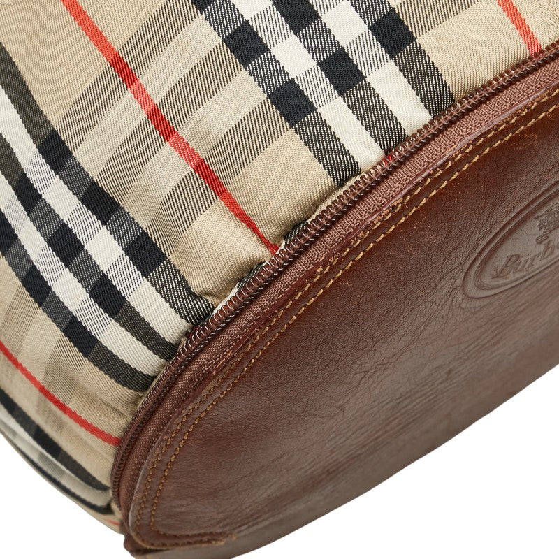 バーバリー ノバチェック シャドーホース ワンショルダーバッグ ベージュ マルチカラー キャンバス レザー レディース BURBERRY 【中古】