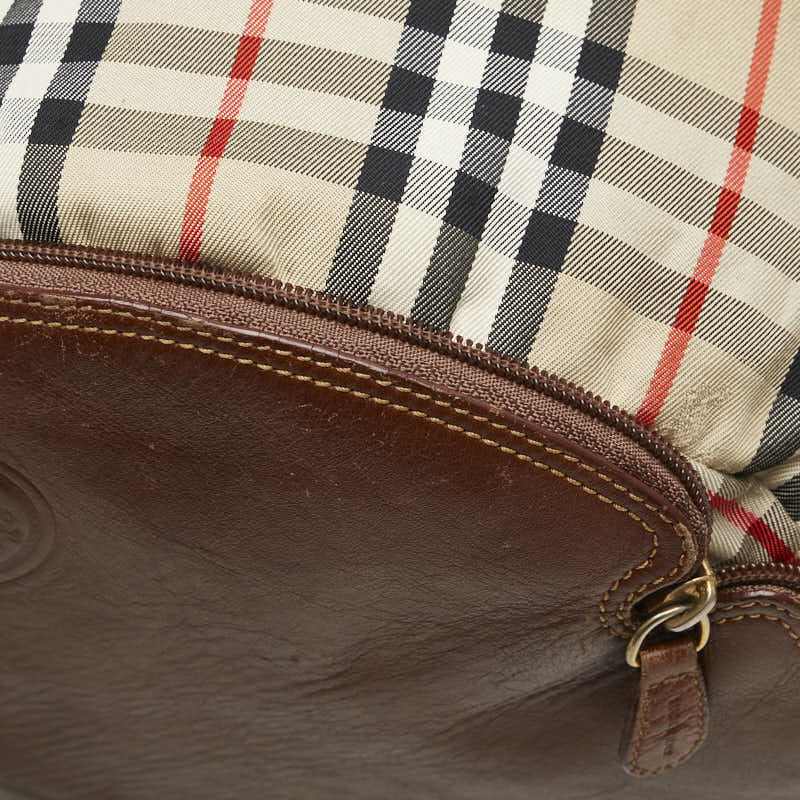バーバリー ノバチェック シャドーホース ワンショルダーバッグ ベージュ マルチカラー キャンバス レザー レディース BURBERRY 【中古】