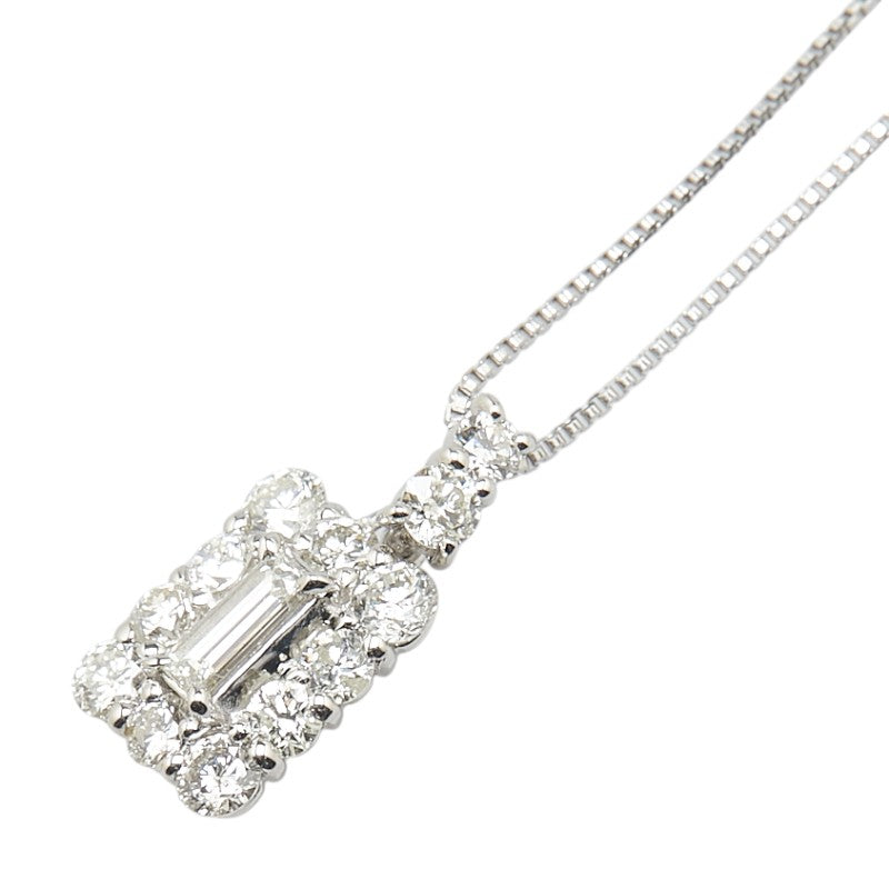 Pt900 プラチナ Pt850 プラチナ ダイヤ0.10ct ダイヤ0.45ct ペンダントネックレス レディース 【中古】