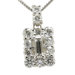 Pt900 プラチナ Pt850 プラチナ ダイヤ0.10ct ダイヤ0.45ct ペンダントネックレス レディース 【中古】