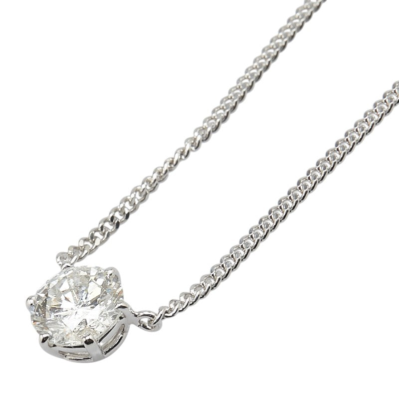 Pt850 プラチナ ダイヤ1.10ct プチ ネックレス レディース 【中古】