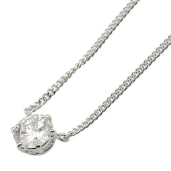 Pt850 プラチナ ダイヤ1.10ct プチ ネックレス レディース 【中古】