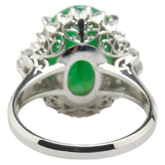 Pt900 プラチナ ヒスイ4.77ct ダイヤ0.42ct リング 指輪 レディース 12.5号 【中古】