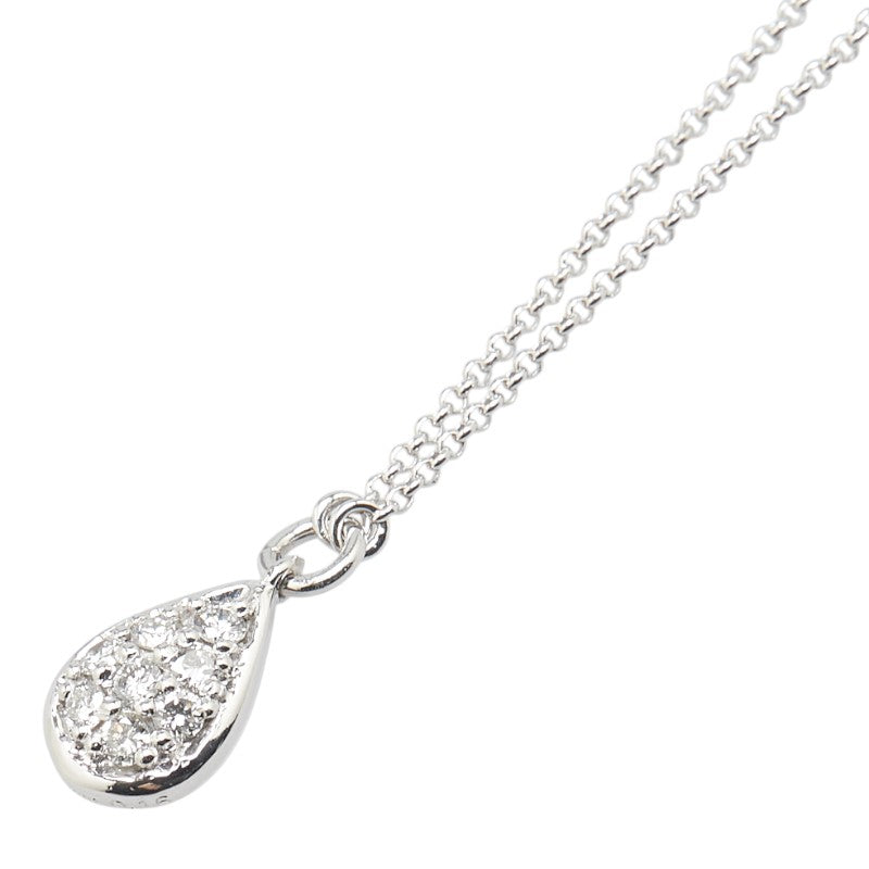 Pt900 プラチナ Pt850 プラチナ ダイヤ0.16ct 雫 モチーフ ペンダントネックレス レディース 【中古】