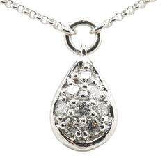 Pt900 プラチナ Pt850 プラチナ ダイヤ0.16ct 雫 モチーフ ペンダントネックレス レディース 【中古】
