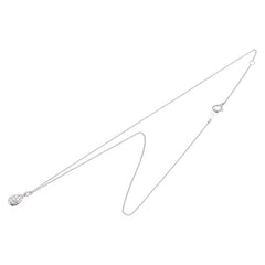 Pt900 プラチナ Pt850 プラチナ ダイヤ0.16ct 雫 モチーフ ペンダントネックレス レディース 【中古】