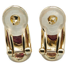 K18YG イエローゴールド ガーネット ハート モチーフ ピアス レディース 【中古】