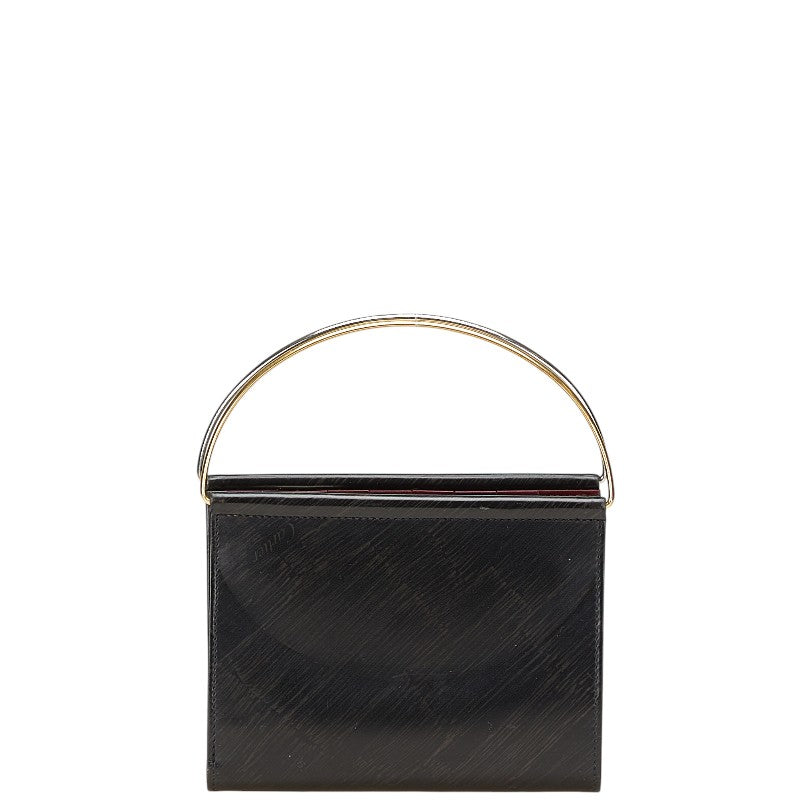 カルティエ トリニティ ハンドルウォレット ブラック ゴールド シルバー レザー レディース CARTIER 【中古】