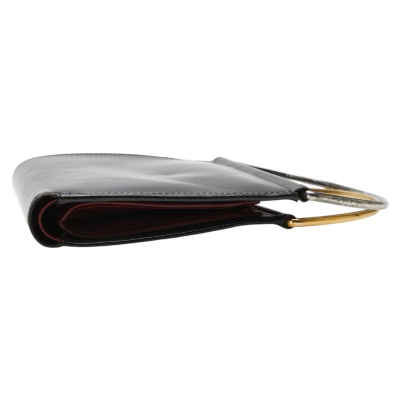 カルティエ トリニティ ハンドルウォレット ブラック ゴールド シルバー レザー レディース CARTIER 【中古】
