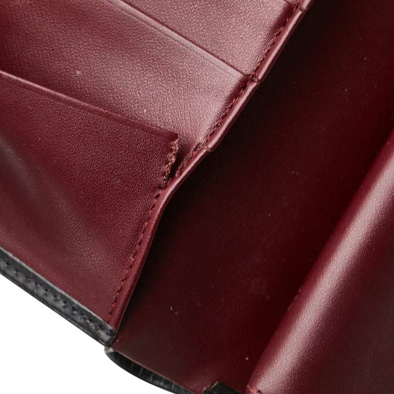 カルティエ トリニティ ハンドルウォレット ブラック ゴールド シルバー レザー レディース CARTIER 【中古】