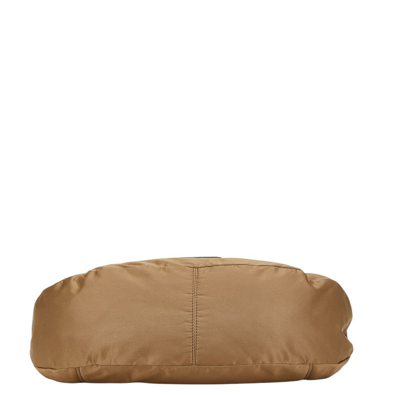 バーバリー ロゴプレート ショルダーバッグ ブラウン ナイロン レザー レディース BURBERRY 【中古】