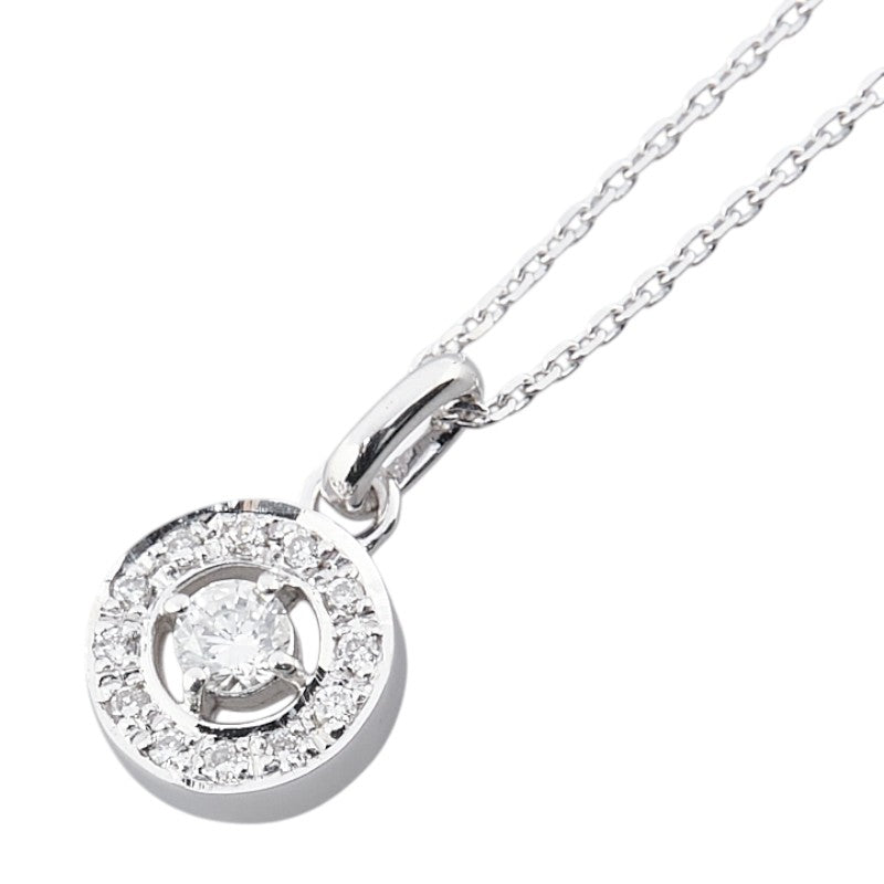 ヴァンドーム K18WG ホワイトゴールド ダイヤ0.14ct ラウンド ネックレス レディース VANDOME 【中古】