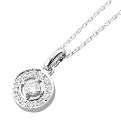 ヴァンドーム K18WG ホワイトゴールド ダイヤ0.14ct ラウンド ネックレス レディース VANDOME 【中古】