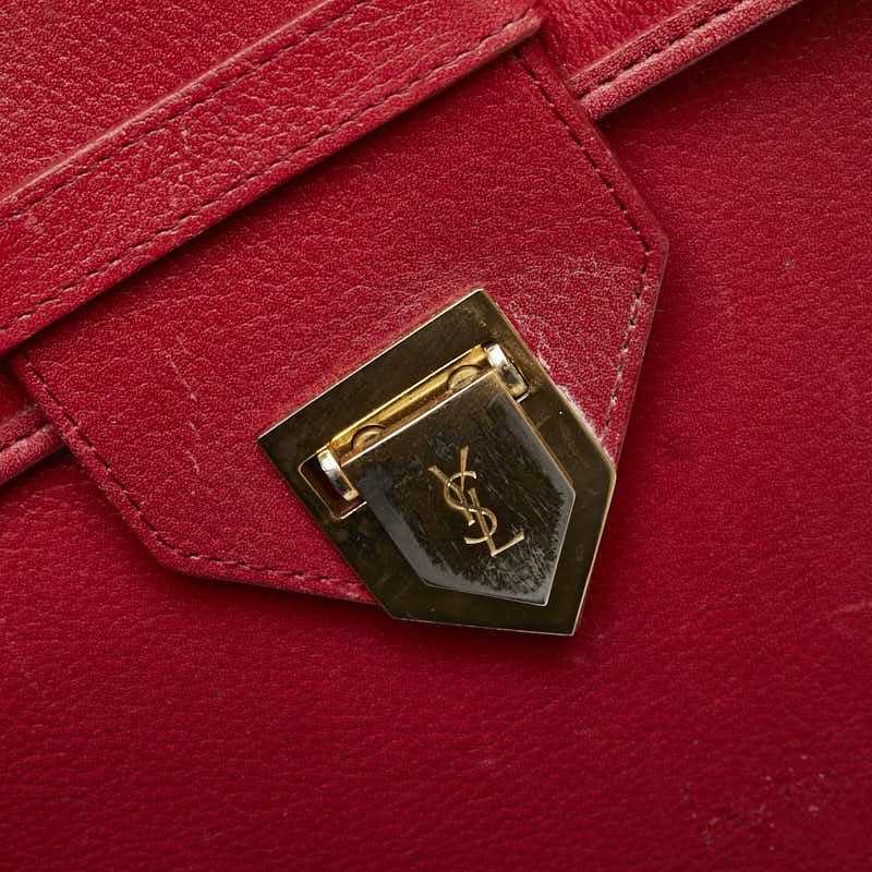 サンローラン YSLロゴ ショルダーバッグ ピンク レザー レディース SAINT LAURENT 【中古】