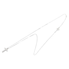 Pt900 プラチナ Pt850 プラチナ ダイヤ0.30ct クロス 十字架 ペンダントネックレス レディース 【中古】