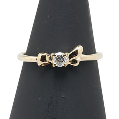 K18YG イエローゴールド ダイヤ0.10ct 1P リング 指輪 レディース 7号 【中古】