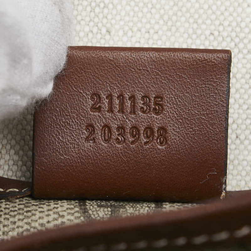 グッチ GGスプリーム シェリー トートバッグ 211135 ベージュ ブラウン PVC レザー レディース GUCCI 【中古】