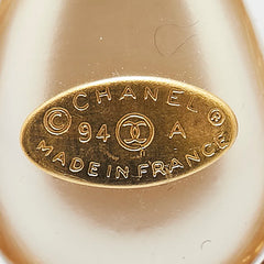 シャネル ココマーク フェイクパール クロス ブローチ ゴールド メッキ レディース CHANEL 【中古】
