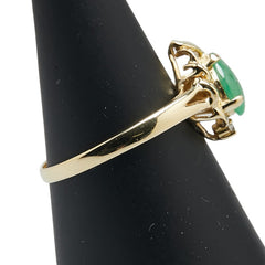 K18YG イエローゴールド ひすい ダイヤ リング 指輪 レディース 12号 【中古】