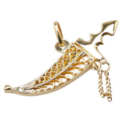 K18YG イエローゴールド 剣 モチーフ ペンダントトップ レディース 【中古】