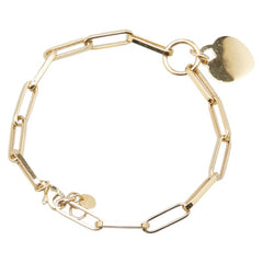 K18YG イエローゴールド ハート トップ ブレスレット レディース 【中古】