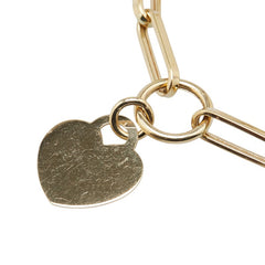 K18YG イエローゴールド ハート トップ ブレスレット レディース 【中古】