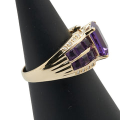 K18YG イエローゴールド アメジスト4.90ct ダイヤ0.10ct リング 指輪 レディース 15.5号 【中古】